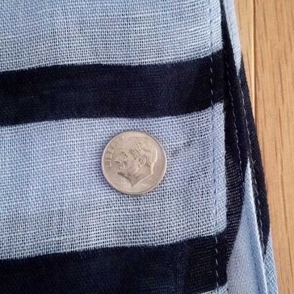 Talbots Woman's Blue Chevron Fashion Scarf - Picture 5 of 7